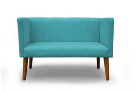 Namoradeira Decorativa Barcelona Suede Azul Turquesa - Casa & Estofados