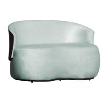 Namoradeira Decorativa Beatriz Orgânica Composê Couro Marrom Veludo Acqua Mz Decor