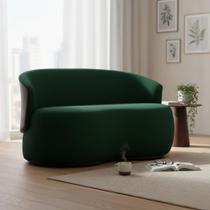 Namoradeira Decorativa Beatriz Orgânica Composê Couro Marrom Veludo Verde Mz Decor Namoradeira Decorativa Beatriz Orgânica Composê Couro Marrom Veludo Verde Mz Decor