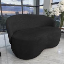 Namoradeira Decorativa Beatriz Orgânica Couro Preto Namoradeira Decorativa Beatriz Orgânica Couro Preto