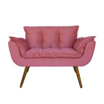 Namoradeira Decorativa Estofada Para Consultório Opala Suede Rosa - DL Decor