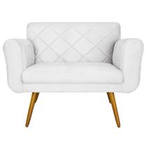 Namoradeira Decorativa Estofada Para Sala de Recepção Isabella Suede Branco - LM DECOR