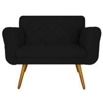 Namoradeira Decorativa Estofada Para Sala Estar Isabella Corano Preto - LM DECOR