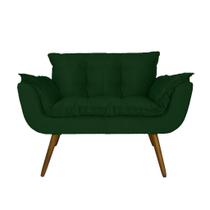 Namoradeira Decorativa Estofada Para Salão de Beleza Opala Suede Verde - LM DECOR