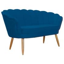 Namoradeira Decorativa Estofada Para Salão de Beleza Pétala Suede Azul Royal - DL Decor