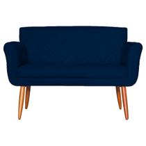 Namoradeira Decorativa Isabela Pés Palito Suede Azul Marinho Escuro - DS Estofados