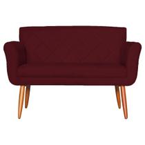 Namoradeira Decorativa Isabela Pés Palito Suede Bordô - DS Estofados