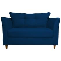 Namoradeira Decorativa Isis Pés Trapézio Suede Azul Marinho - DS Estofados