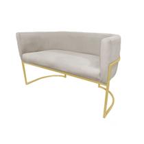 Namoradeira Decorativa Luana Suede Marfim 2 Lugares Base Dourada Ms Decor Namoradeira Decorativa Luana Suede Marfim 2 Lugares Base Dourada Ms Decor