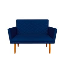 Namoradeira Decorativa Maitê 2 Lugares Suede Azul Marinho