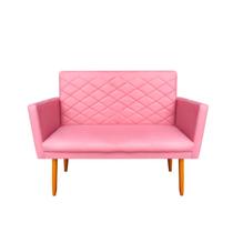 Namoradeira Decorativa Maitê 2 Lugares Suede Rosa