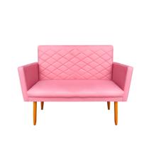 Namoradeira Decorativa Maitê 2 Lugares Suede Rosa