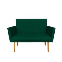 Namoradeira Decorativa Maitê 2 Lugares Suede Verde Militar