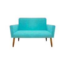 Namoradeira Decorativa Malibu 2 Lugares Suede Azul Tiffany