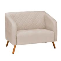 Namoradeira Decorativa Master Pés Madeira Suede Bege Namoradeira Decorativa Master Pés Madeira Suede Bege