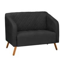 Namoradeira Decorativa Master Pés Madeira Suede Preto Namoradeira Decorativa Master Pés Madeira Suede Preto