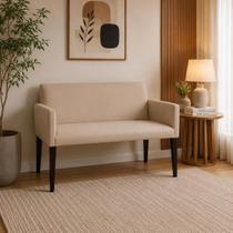 Namoradeira Decorativa Nina Estilo Retrô em Tecido Suede - Bege