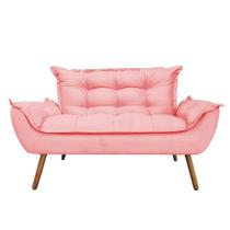 Namoradeira Decorativa Opala 2 Lugares Suede Rose