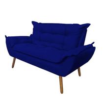 Namoradeira Decorativa Opala Sala de Estar Tecido Suede Azul Marinho Kimi Design