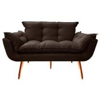 Namoradeira Decorativa Opala Suede Marrom - Twdecora