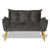 Namoradeira Decorativa Opala Veludo Cinza Namoradeira Decorativa Opala Veludo Cinza