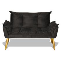 Namoradeira Decorativa Opala Veludo Grafite Namoradeira Decorativa Opala Veludo Grafite