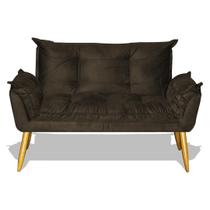 Namoradeira Decorativa Opala Veludo Marrom Namoradeira Decorativa Opala Veludo Marrom