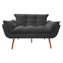 Namoradeira Decorativa Opalla Sala de Estar Consultorio Clinica Suede Grafite - Decor Elity