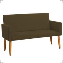 Namoradeira Decorativa Para Sala e Quarto Nina Suede Pé Castanho Namoradeira Decorativa Para Sala e Quarto Nina Suede Pé Castanho