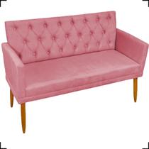 Namoradeira Decorativa Para Sala Recepção Nina Capitonê Suede Cores Pé Palito