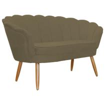 Namoradeira Decorativa Pétala Sala de Estar Tecido Suede Capuccino Kimi Design