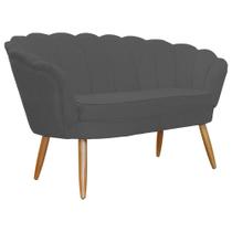 Namoradeira Decorativa Pétala Sala de Estar Tecido Suede Grafite Kimi Design