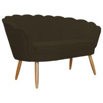Namoradeira Decorativa Pétala Sala de Estar Tecido Suede Marrom Kimi Design
