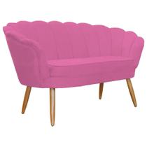 Namoradeira Decorativa Pétala Sala de Estar Tecido Suede Rosa Kimi Decor