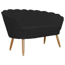 Namoradeira Decorativa Pétala Sala de Estar Tecido Veludo Preto Kimi Decor