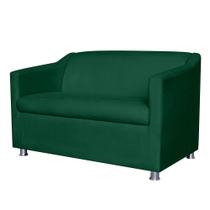 Namoradeira Decorativa Tilla Pés Cromados Suede Verde - DS Estofados