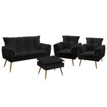 Namoradeira e 2 Poltronas Beta com Puff Lunar Sued Aradecor