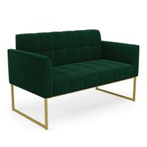Namoradeira e Poltrona Industrial Dourado Elisa Bouclê Verde D03 - D'Rossi Namoradeira e Poltrona Industrial Dourado Elisa Bouclê Verde D03 - D'Rossi