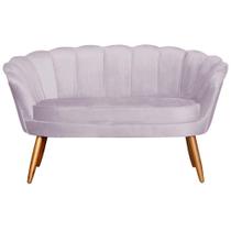Namoradeira Estofada 2 Lugares Para Sala Comercial Pétala Veludo Rose - LM DECOR