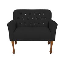 Namoradeira Estofada Decorativa Botões de Strass Para Recepção Anitta Suede Preto LM DECOR