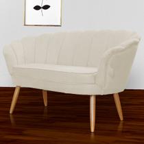 Namoradeira Estofada Decorativa Para Recepção Pétala Suede Bege - LM DECOR