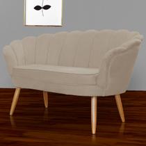 Namoradeira Estofada Decorativa Para Recepção Pétala Suede Cappuccino - DL Decor