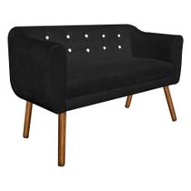 Namoradeira Julia 2 Lugares Preto Com Strass Pés Palito Namoradeira Julia 2 Lugares Preto Com Strass Pés Palito