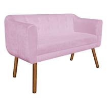 Namoradeira Julia 2 Lugares Rosa Bebê Pés Palito Castanho Namoradeira Julia 2 Lugares Rosa Bebê Pés Palito Castanho