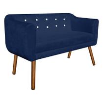 Namoradeira Julia 2 Lugares Suede Azul Marinho Com Strass Namoradeira Julia 2 Lugares Suede Azul Marinho Com Strass