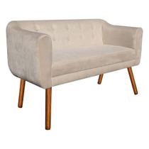 Namoradeira Julia 2 Lugares Suede Bege Pés Palito Namoradeira Julia 2 Lugares Suede Bege Pés Palito