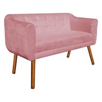 Namoradeira Julia 2 Lugares Suede Rose Pés Palito Castanho Namoradeira Julia 2 Lugares Suede Rose Pés Palito Castanho