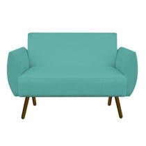 Namoradeira Kelly Pés Palito Suede Azul Tiffany - D'Classe Decor