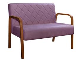 Namoradeira Lara Poltrona 2 Lugares Moderna Braço Madeira