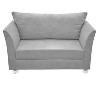 Namoradeira Lisboa 2 Lugares Salão Suede Cinza Claro